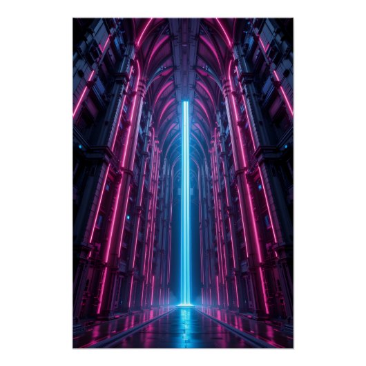 Digitale Datenkathedral Poster (Vorderseite)