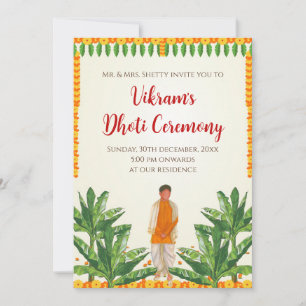 Digitale Dhoti Zeremonie Einladungen & Dhoti Einla