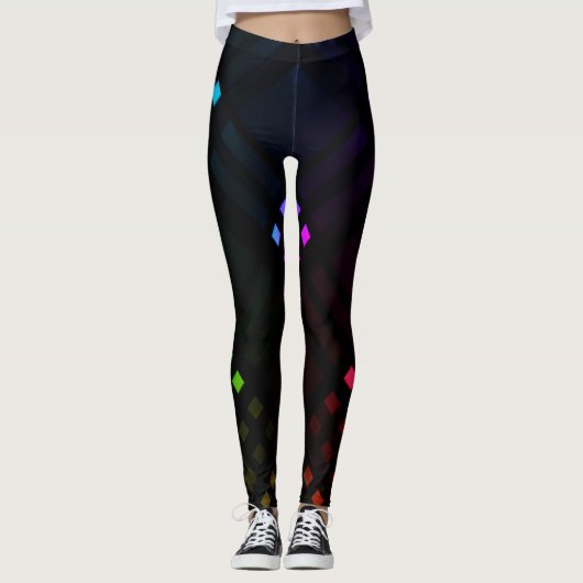 Digitale Diamanten überdrucken Leggings (Vorderseite)