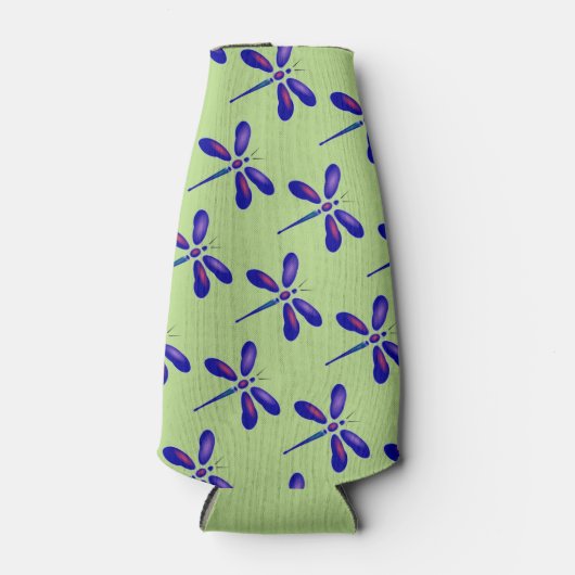 Digitale Dragonfly-Kunst Flaschenkühler (Vorderseite)