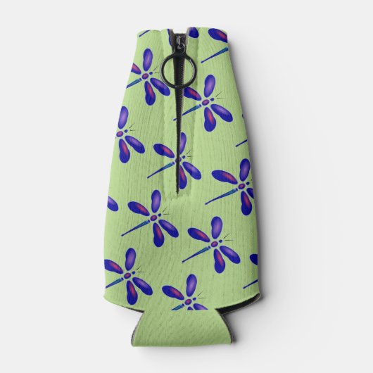 Digitale Dragonfly-Kunst Flaschenkühler (Rückseite)