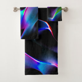 Digitale Dünen mit dunkelblauer Vorherrschaft Badhandtuch Set