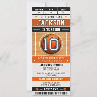 Digitale editierbare Basketball-Ticket-Geburtstags Einladung