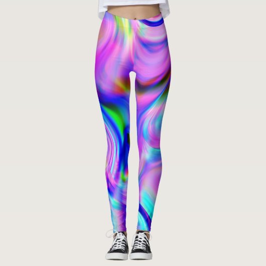 Digitale Effekte: mehrfarbiges abstraktes Muster. Leggings (Vorderseite)
