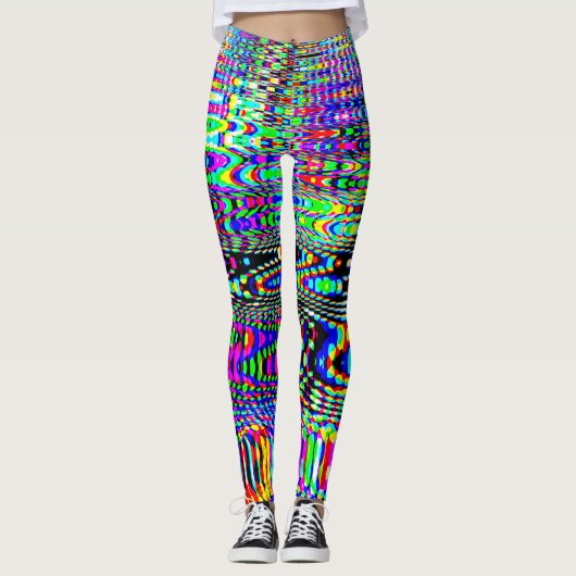 Digitale Effekte: Multicolor Abstract Design Leggings (Vorderseite)