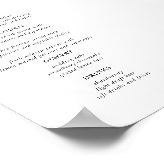 Digitale einfache Kalligrafie Rustikale Hochzeitsm Poster (Ecke)