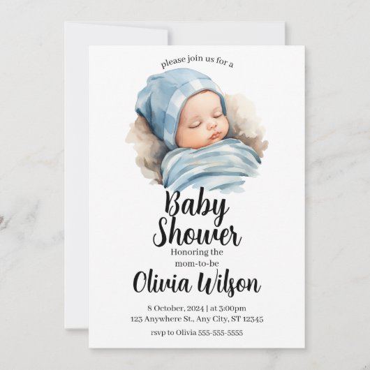 Digitale Einladung der Babydusche (Vorderseite)