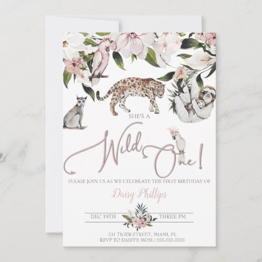 Digitale Einladung Jungle Safari Geburtstag Einlad (Vorderseite)