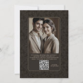 Digitale Einladung Moderne Vintage Wedding QR Code (Rückseite)