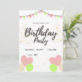 Digitale Einladungs-Karte zum Geburtstag Einladung (Stehend Vorderseite)