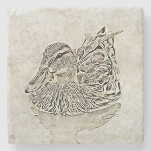 Digitale Enten Kunst Untersetzer (Vorderseite)