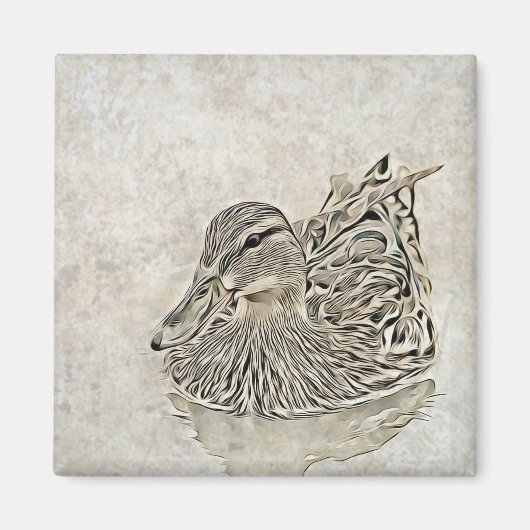 Digitale Entenkunst Magnet (Vorne)