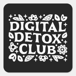 Digitale Entgiftungsclub Mädchen Unterstützungsgru Quadratischer Aufkleber