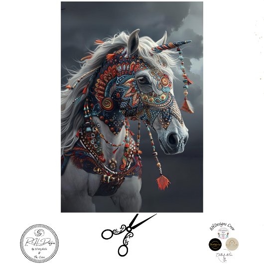 Digitale Entkopplung von stribal lackierten Amerik Seidenpapier