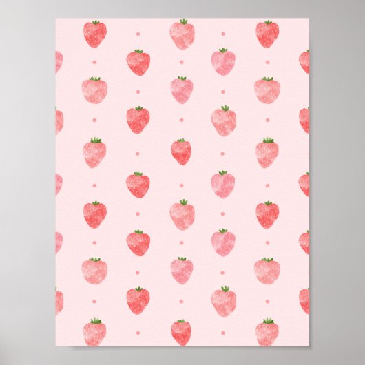 Digitale Erdbeerausdruck Poster (Vorne)