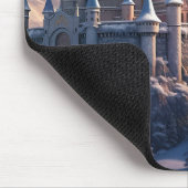 Digitale Fantasy-Burg in den Bergen Mousepad (Ecke)