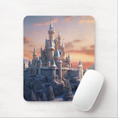 Digitale Fantasy-Burg in den Bergen Mousepad (Mit Mouse)