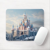 Digitale Fantasy-Burg in den Bergen Mousepad (Mit Mouse)