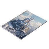 Digitale Fantasy-Burg in den Bergen Notizblock (Linke Seite)