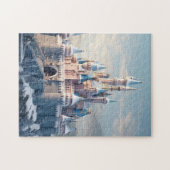 Digitale Fantasy-Burg in den Bergen Puzzle (Horizontal)