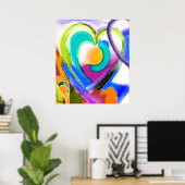 Digitale Farben Herz Poster (Heimbüro)