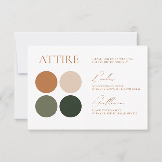 Digitale Farbpalette Grün/Terracotta Einladung (Vorderseite)