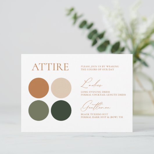 Digitale Farbpalette Grün/Terracotta Einladung (Stehend Vorderseite)