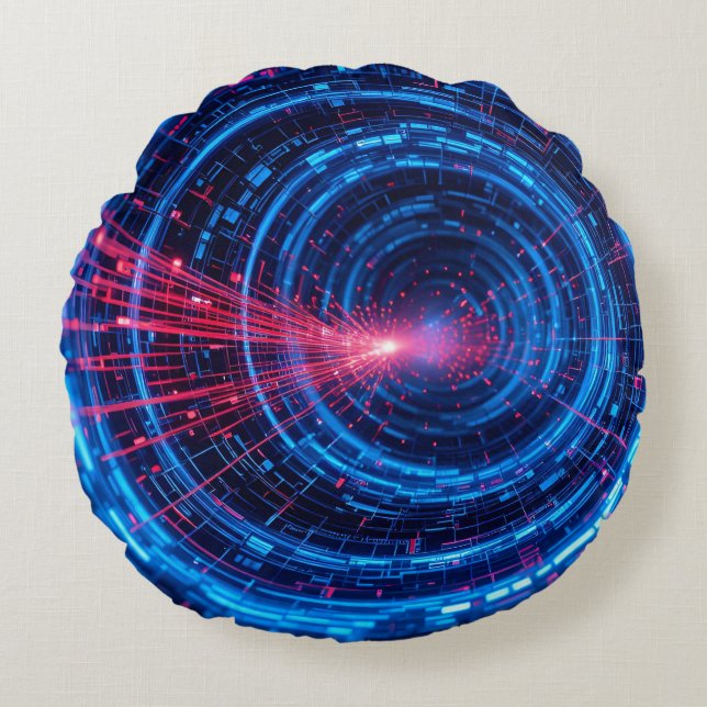 Digitale Festung: Der sichere Strom Rundes Kissen (Vorderseite)