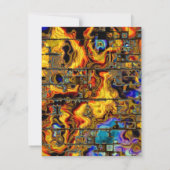 Digitale Flammen und Metallmatrix Einladung (Rückseite)