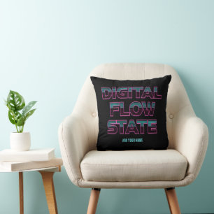 Digitale Flow-State-Retro-Neon-80er-Spiele-Ästheti Kissen