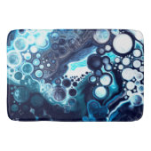 Digitale Fluid Art aus dunkelblauem Marmor Badematte (Vorderseite)