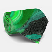 Digitale Fluid Art aus grünem und schwarzem Marmor Krawatte (Gerollt)