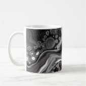 Digitale Fluid Art aus schwarzem und weißem Marmor Kaffeetasse (Links)