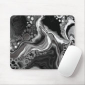 Digitale Fluid Art aus schwarzem und weißem Marmor Mousepad (Mit Mouse)