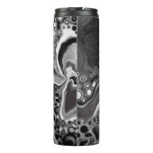 Digitale Fluid Art aus schwarzem und weißem Marmor Thermosbecher (Rückseite)