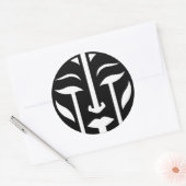 Digitale Frau Runder Aufkleber (Umschlag)