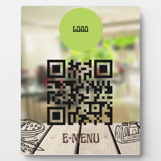 Digitale Freuden: 8x10 mit Easel QR Code Menü Fotoplatte (Vorderseite)