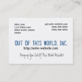 Digitale Galaxie Alien Planet im Weltraum Blaunebe Visitenkarte (Rückseite)