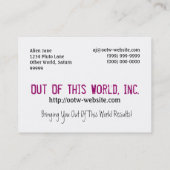 Digitale Galaxie Alien Planet im Weltraum Rosa Neb Visitenkarte (Rückseite)