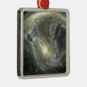 Digitale Galaxie Silbernes Ornament (Rechts)