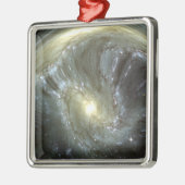 Digitale Galaxie Silbernes Ornament (Links)