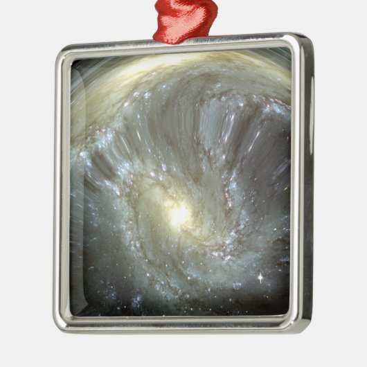 Digitale Galaxie Silbernes Ornament (Links)