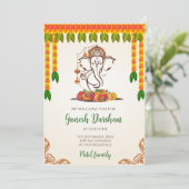 Digitale Ganpati Einladungen Ganesh Darshan-Karte (Stehend Vorderseite)