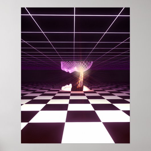 Digitale Geburt [Synthwave-Ästhetik] Poster (Vorne)