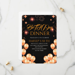 Digitale Geburtstags-Dinner-Einladungsvorlage, Sch Save The Date
