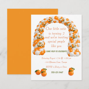 Digitale Geburtstagseinladung Little Cutie Orange Einladung
