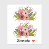 Digitale gestrichene Blume Illustration Cut Aufkleber (Blatt)