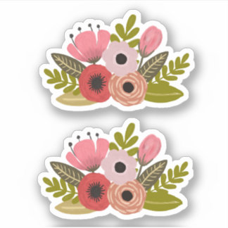 Digitale gestrichene Blume Illustration Cut Aufkleber