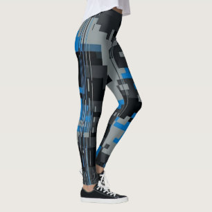 Digitale Glitch Camo Leggings - Cyberpunk Damen Gi