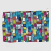 Digitale, grobe Textur mit sehr farbigem Quadrat Golfhandtuch (Horizontal)